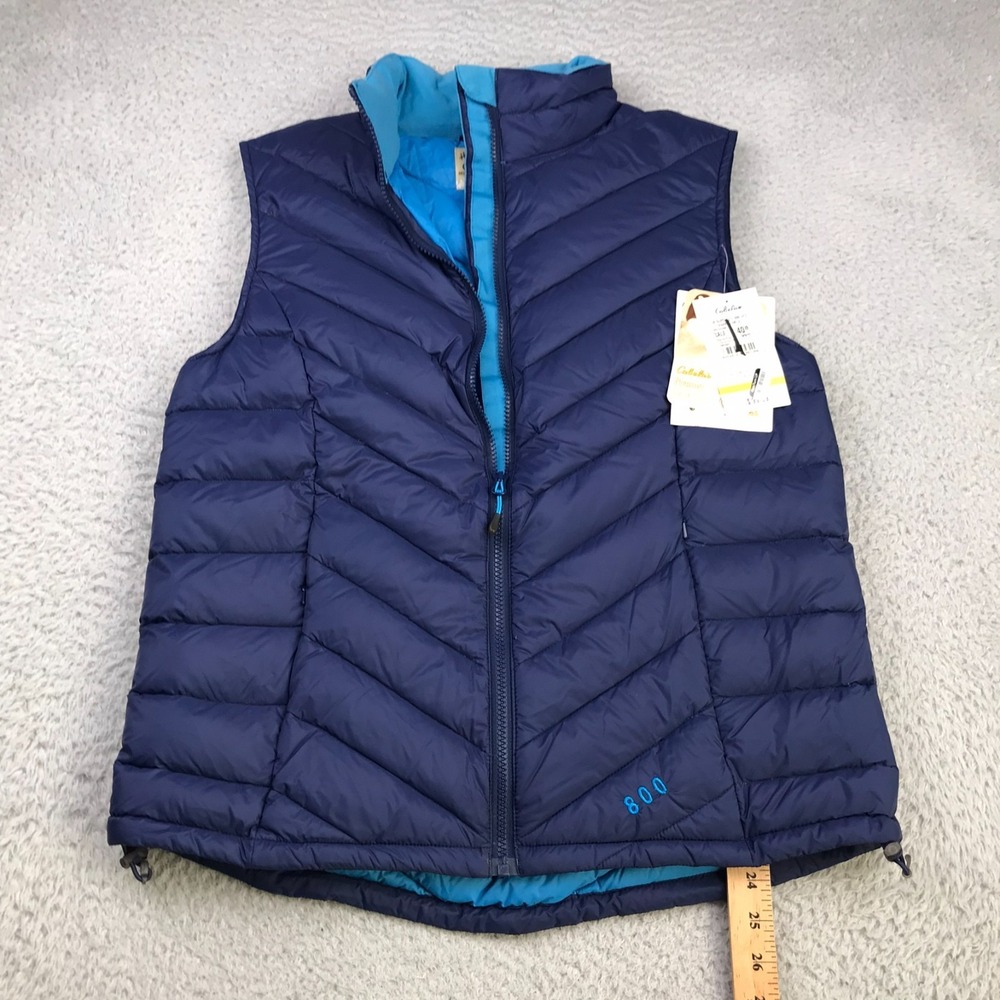 Cabelas‎ Superlite 800 Vest Womens M Reg Blue Goose Down Puffer Jacket NEW NWT